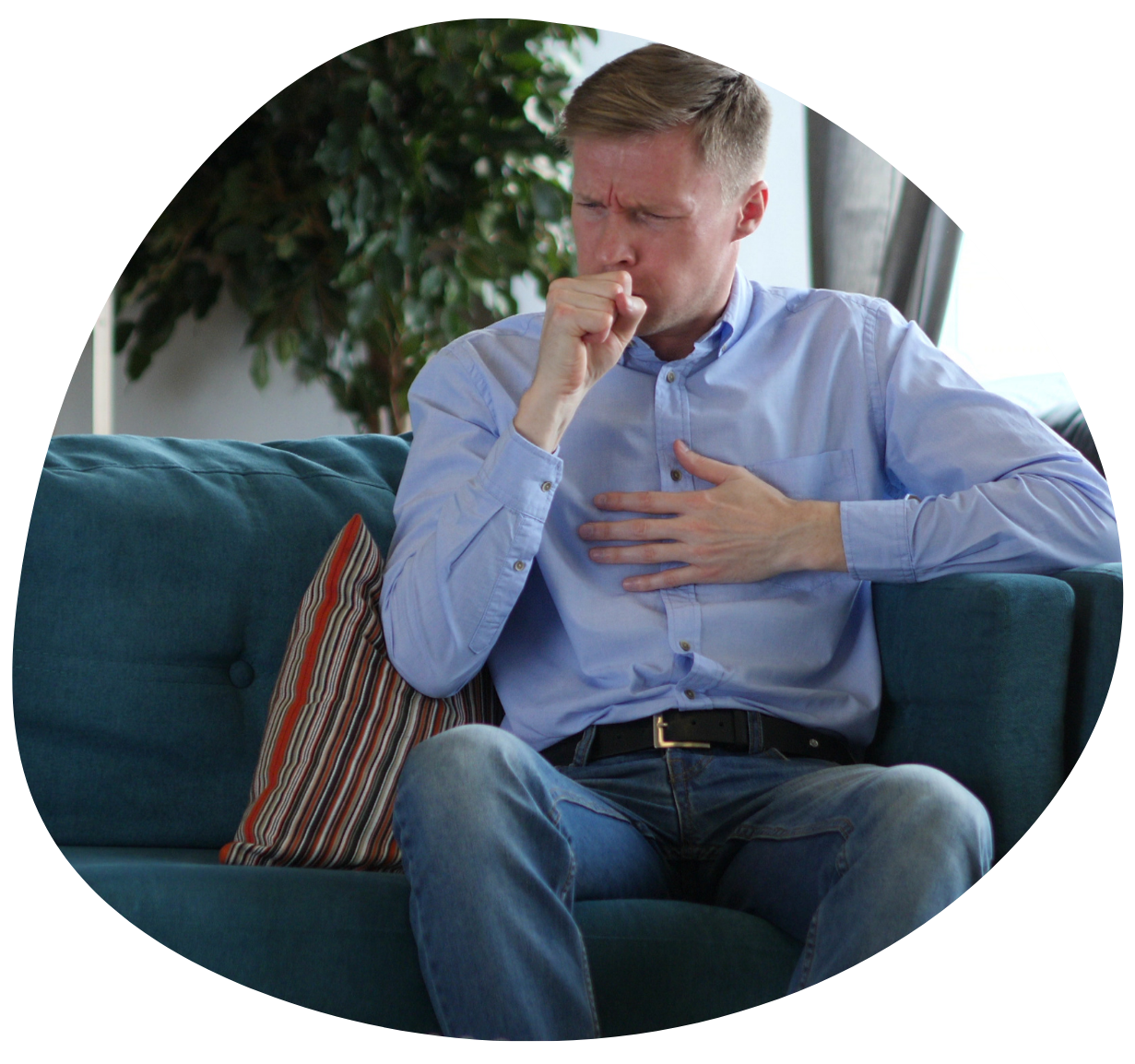 Man coughing