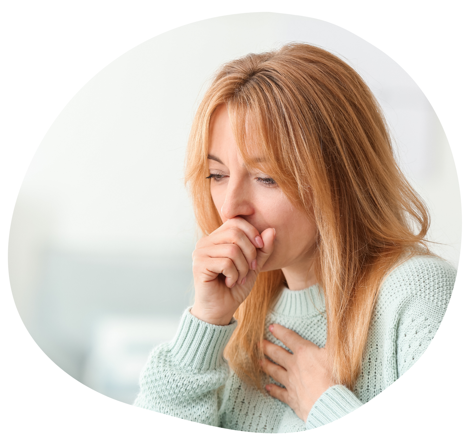 Woman coughing